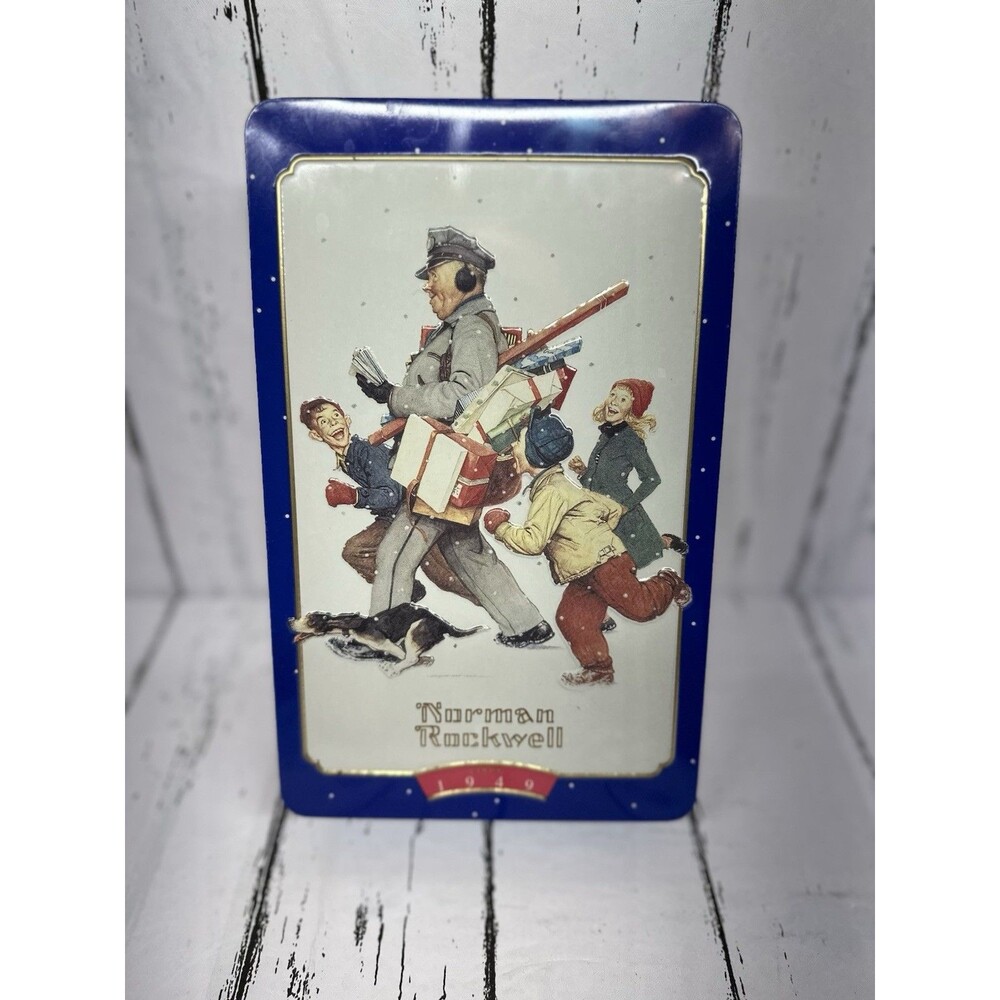 Vintage Snickers Norman Rockwell Christmas Limited Edition Canister Tin 1996